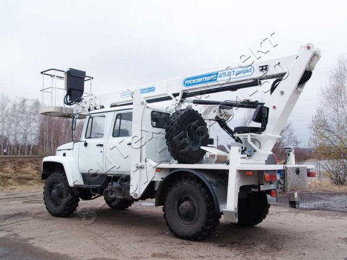 Автовышка 22м Compact на шасси ГАЗ 33081 двухрядная кабина